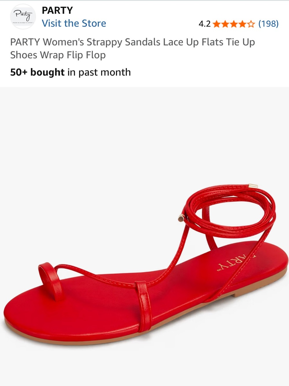 Red Strappy Women's Sandals
